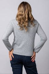 Light Grey Cashmere Cardigan WES24A40H | Esthēme Cachemire