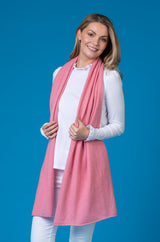 Scottish-Made Pink Cashmere Scarf | Sarah Thomson Knitwear