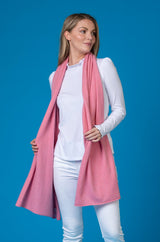 Scottish-Made Pink Cashmere Scarf | Sarah Thomson Knitwear 