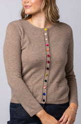 Latte Cashmere Cardigan WES24A40H | Esthēme Cachemire