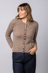 Latte Cashmere Cardigan WES24A40H | Esthēme Cachemire