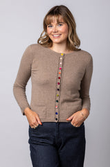 Latte Cashmere Cardigan WES24A40H | Esthēme Cachemire