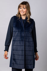 Leone Navy Faux Fur Gilet | EMME