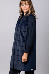 Leone Navy Faux Fur Gilet | EMME