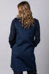 Leone Navy Faux Fur Gilet | EMME