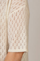 Cashmere Lace Jumper in Cream | Esthēme Cachemire