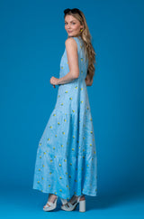 The Lemon Maxi Linen Dress | Sartoria Saracena at Sarah Thomson | Side profile