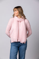 Baby Pink Cashmere Scarf AC1005H | Esthēme Cachemire
