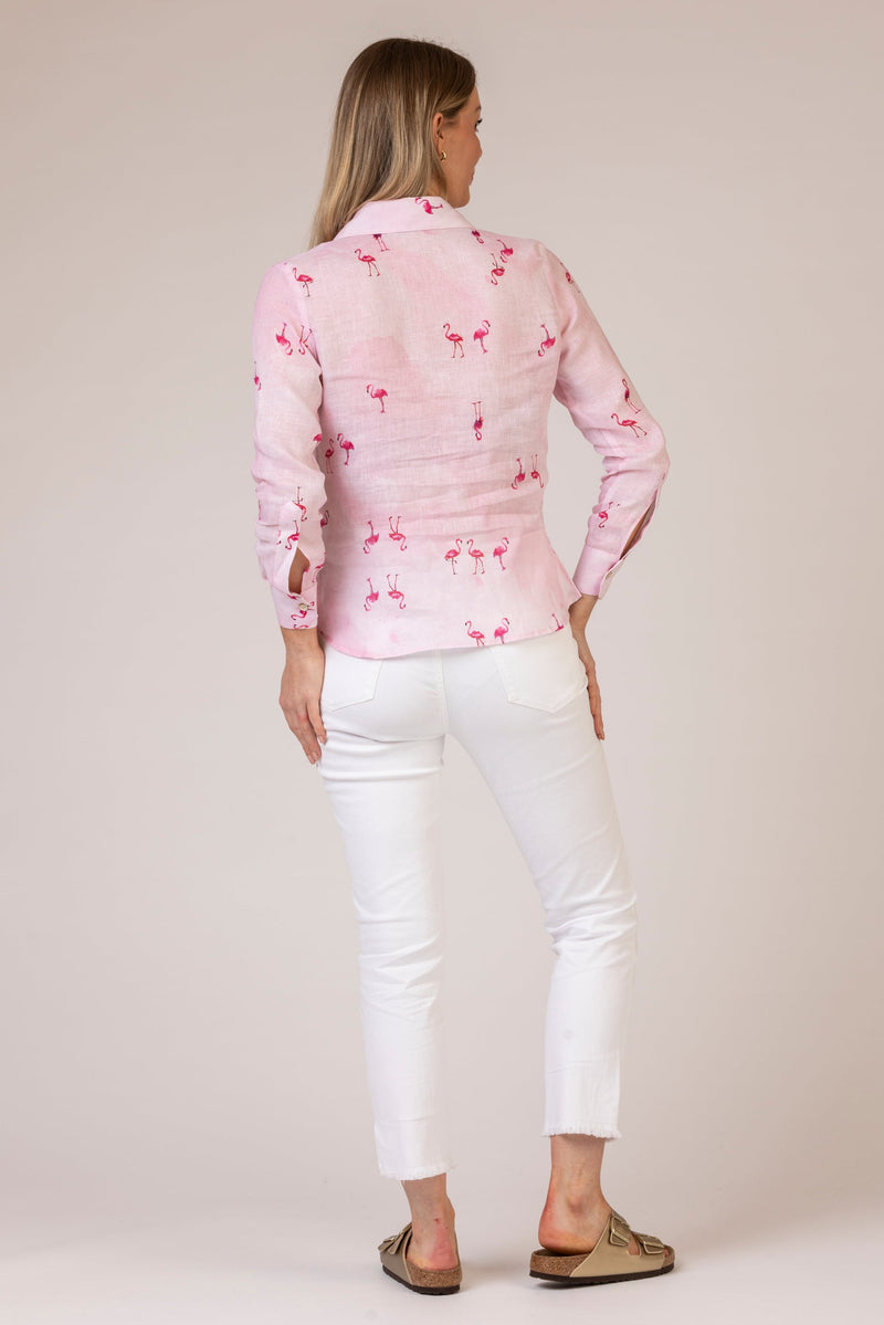 The Pink Flamingo Linen Shirt | Sartoria Saracena