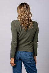 Khaki Cashmere Cardigan WES24A40H | Esthēme Cachemire
