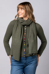 Khaki Cashmere Scarf AC1005H | Esthēme Cachemire