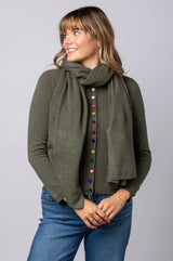 Khaki Cashmere Cardigan WES24A40H | Esthēme Cachemire