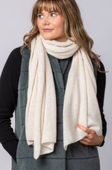 Cream Cashmere Scarf AC1005H | Esthēme Cachemire