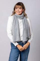 Grey Cashmere Scarf AC1005H | Esthēme Cachemire