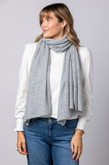 Grey Cashmere Scarf AC1005H | Esthēme Cachemire