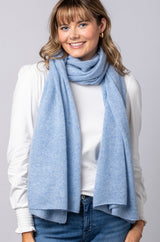 Blue Cashmere Scarf AC1005H | Esthēme Cachemire