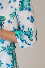 The Watercolour Cactus Mamma Midi Linen Dress | Sartoria Saracena