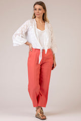 Maine S Coral Linen Trousers | Brax