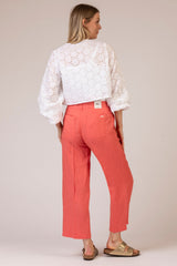 Maine S Coral Linen Trousers | Brax