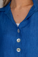 The Anna Long Shirt in Blue | Sartoria Saracena