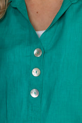 The Anna Long Shirt in Jade Green | Sartoria Saracena
