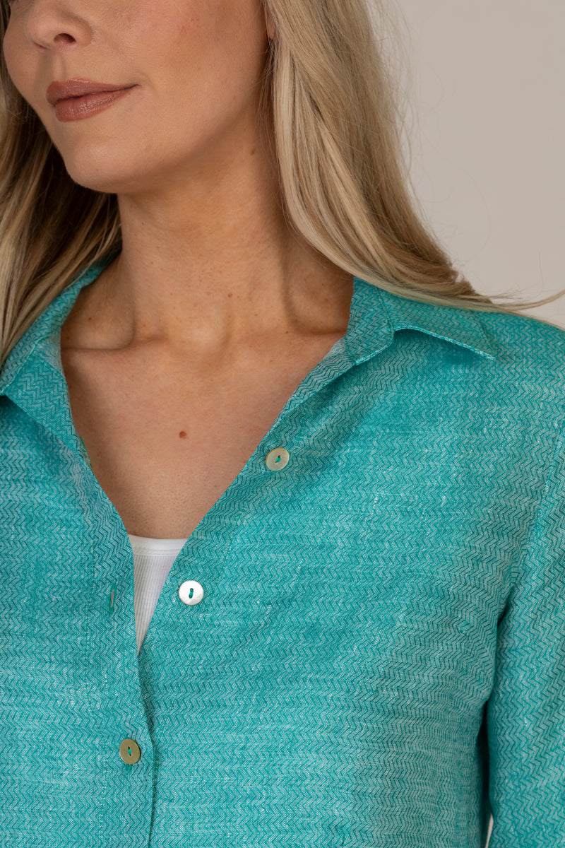The Emerald Linen Shirt | Sartoria Saracena