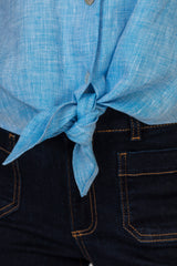 The Blue Tie Linen Shirt | Sartoria Saracena