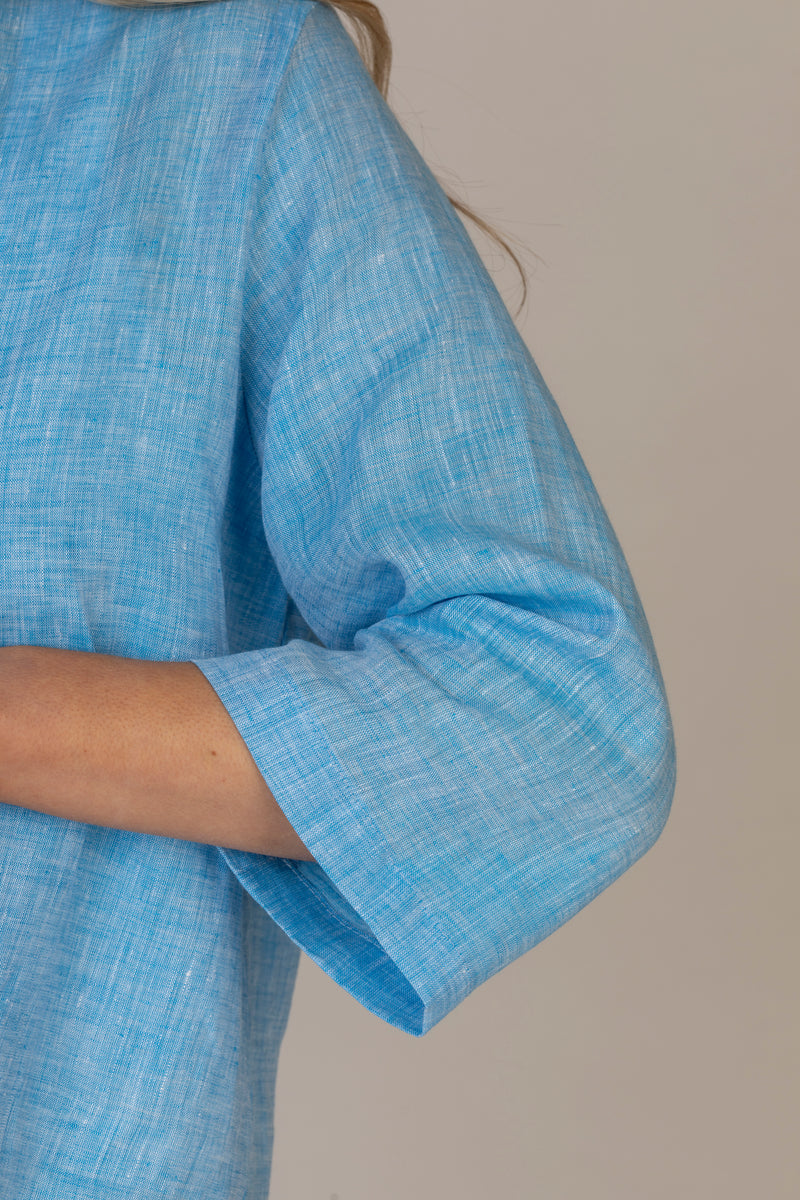 The Blue Tie Linen Shirt | Sartoria Saracena