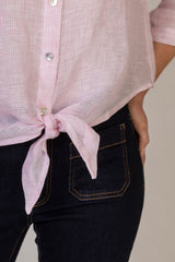 The Baby Pink Tie Linen Shirt | Sartoria Saracena