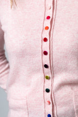 Baby Pink Cashmere Cardigan WES24A40H | Esthēme Cachemire