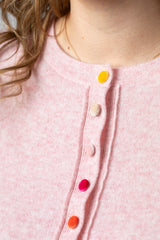 Baby Pink Cashmere Cardigan WES24A40H | Esthēme Cachemire