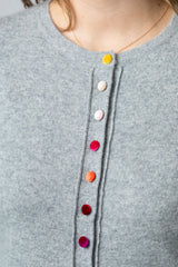 Light Grey Cashmere Cardigan WES24A40H | Esthēme Cachemire