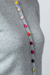 Light Grey Cashmere Cardigan WES24A40H | Esthēme Cachemire