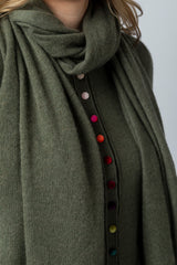 Khaki Cashmere Cardigan WES24A40H | Esthēme Cachemire