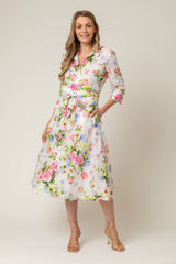 The Mamma Midi Linen Dress in Rose | Sartoria Saracena