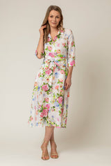 The Mamma Midi Linen Dress in Rose | Sartoria Saracena