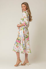 The Mamma Midi Linen Dress in Rose | Sartoria Saracena