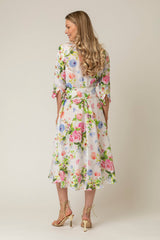 The Mamma Midi Linen Dress in Rose | Sartoria Saracena