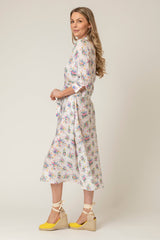 The Mamma Midi Linen Dress in Small Rose | Sartoria Saracena