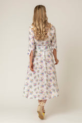 The Mamma Midi Linen Dress in Small Rose | Sartoria Saracena