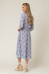 The Mamma Midi Linen Dress in Cherry Stripe | Sartoria Saracena