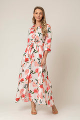 The Mamma Mia Linen Dress in Red Rose | Sartoria Saracena