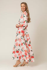 The Mamma Mia Linen Dress in Red Rose | Sartoria Saracena