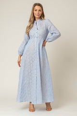 The Liza Linen Maxi Dress in Broderie Anglaise | Sartoria Saracena