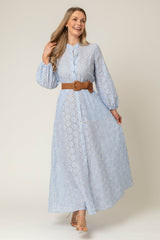 The Liza Linen Maxi Dress in Broderie Anglaise | Sartoria Saracena