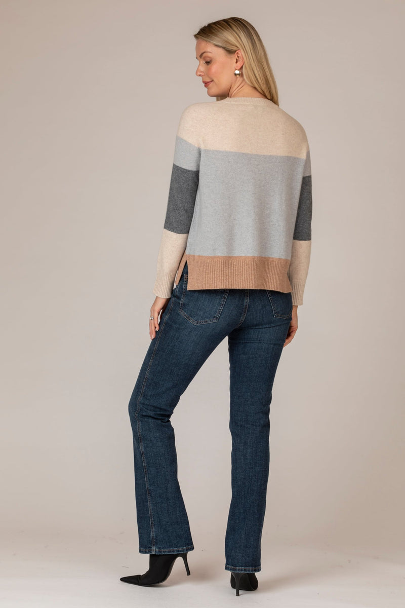 Neutral Block Cashmere Jumper | Esthēme Cachemire