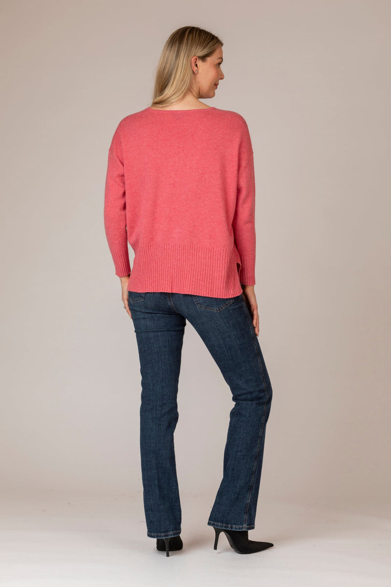 Pink Block Sparkle Cashmere Jumper | Esthēme Cachemire