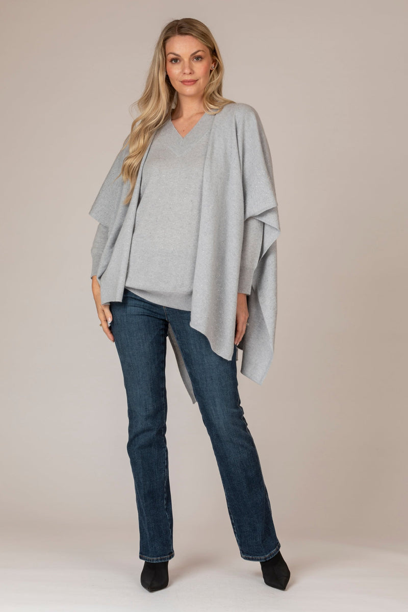 Grey Sparkle Cashmere Wrap | Esthēme Cachemire