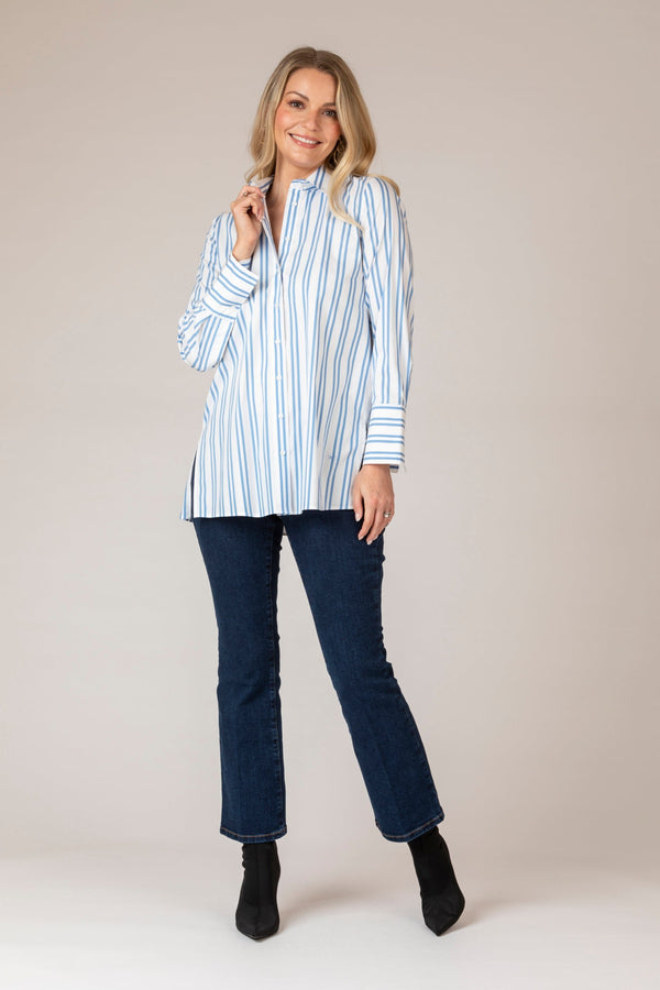 Vicki Blue and White Striped Shirt | Brax