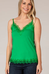 Lace Strap Vest Top in Bright Green | Rosemunde